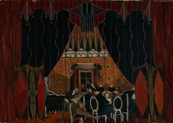 Décor de scène pour la pièce de théâtre La Mascarade de M. Lermontov, 1917