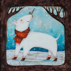 Un bull terrier blanc comme neige