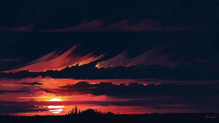 Un coucher de soleil spectaculaire à l