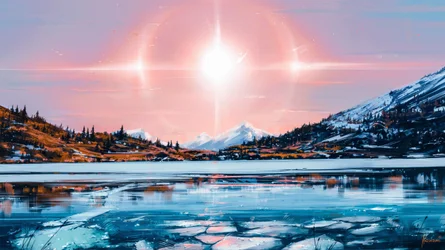 Lueur hivernale sur le lac
