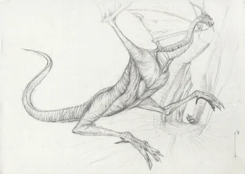 Créature fantastique : croquis au crayon d