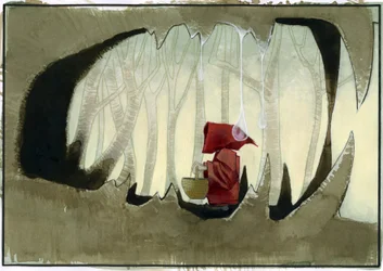 Le Petit Chaperon Rouge - Fable du Petit Chaperon Rouge par Charles Perrault (1628-1703). Dessin par Alessandro Lonati