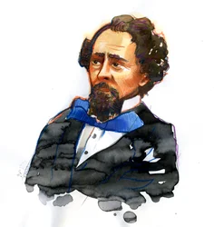 Portrait de Charles Dickens (1812-1870) Écrivain anglais