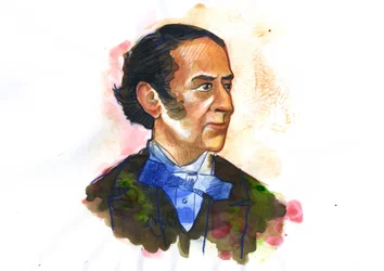 Portrait de Claude-Henri de Rouvroy, Comte de Saint-Simon (1760-1825) philosophe et économiste - Illustration par Alessandro Lonati