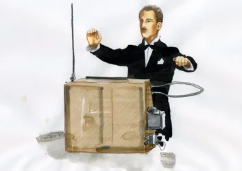 Portrait de Lev Sergeyevich Termen (Leon Theremin) (1896-1993) inventeur du thérémine, premier instrument de musique électronique