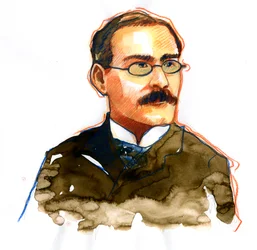 Portrait de Rudyard Kipling (1865-1936), écrivain anglais