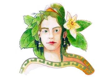 Représentation de la divinité Gaïa, déesse mère (mythologie grecque : Gaïa ou Gaea personnification de la Terre)