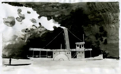 Paquebot Illustration du nouveau « Au cœur des ténèbres » de Joseph Conrad. 2012
