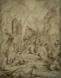 Chanteuse de ballades dans un sanctuaire de la Vierge