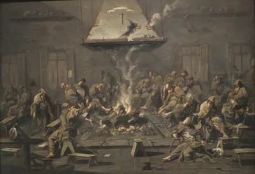Intérieur avec moines" par Alessandro Magnasco, vers 1725, Norton Simon Museum