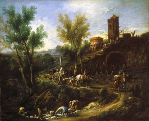 Paysage avec gitans et lavandières