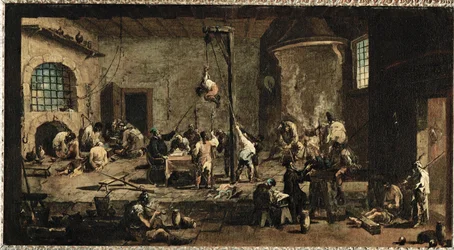 Scène au palais de justice ... (huile sur toile)