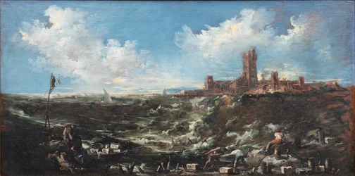 La prière des moines au bord de la mer