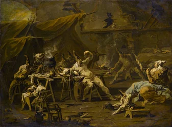 Le souper de Pulcinella et Colombina, vers 1725-1730