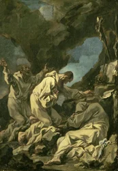 Trois moines camaldule en prière extatique