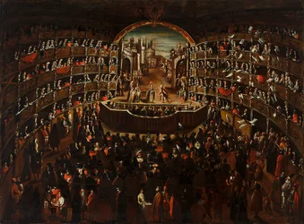 Le Théâtre, avec une scène de l