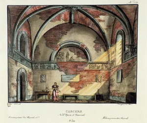Cellule de prison Scénographie pour la représentation à Milan en 1829 de l