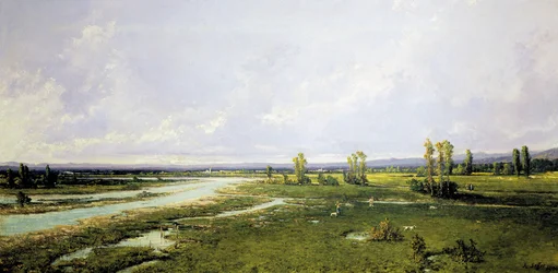 Chasse sur le lit de la rivière Piave à Belluno