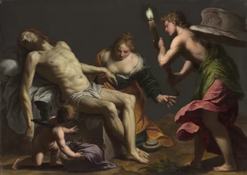 Lamentation sur le corps du Christ, vers 1645-50 (huile sur pierre de touche)