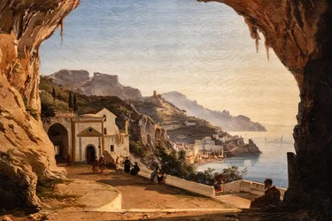 La grotte des Capucins à Amalfi, vers 1850