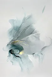 Tourbillon doré et bleu sarcelle