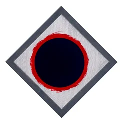 Cercle bleu sur diamant rouge