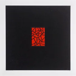 Morceaux rouges sur noir