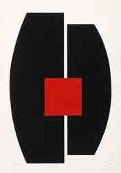 Carré rouge sur noir, 2021