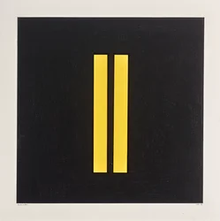 Colonnes jaunes sur noir, 2021