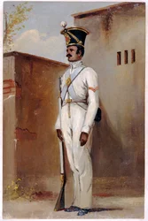 Lance Naik, 66e infanterie indigène du Bengale, 1842