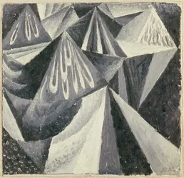 Composition cubo-futuriste en gris et blanc, 1916