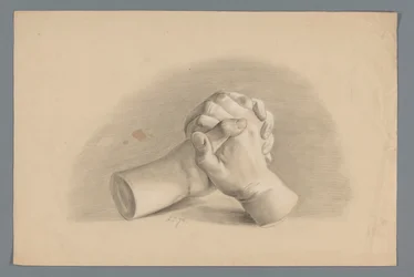 Modèle en plâtre de deux mains jointes