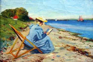 Toni Eckener sur la plage près de Rinkenæs