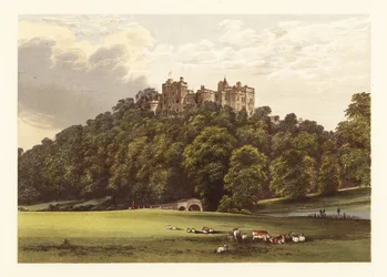 Château de Dunster, Somersetshire, Angleterre (gravure)