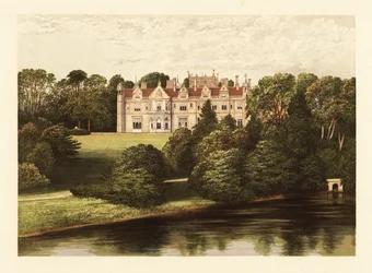 Keele Hall, Staffordshire, Angleterre, 1880 (gravure)