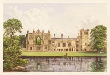 Newstead Abbey, Nottinghamshire, Angleterre. 1880 (gravure)