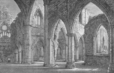 Depuis le transept sud, abbaye de Tintern, vers 1885