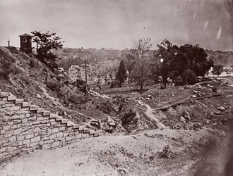 Ruines du pont ferroviaire R & P, Richmond, vers 1865