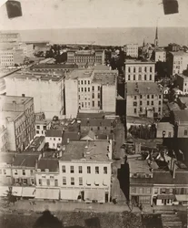 Vue est depuis la coupole du palais de justice à Chicago, 1858