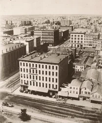 Vue nord-nord-ouest depuis la coupole du palais de justice à Chicago, 1858