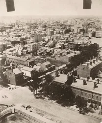 Vue sud-ouest depuis la coupole du palais de justice à Chicago, 1858