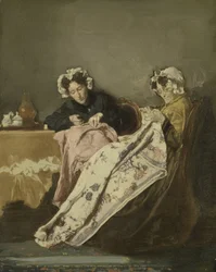 Deux dames à leur couture