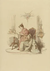 Femme lisant une lettre à une table