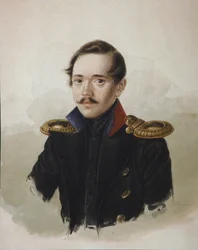 Portrait du poète Mikhaïl Lermontov 1814-1841, 1839