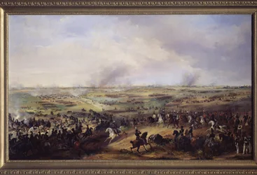 La bataille des Nations à Leipzig (Allemagne) en octobre 1813. (Ou bataille de Leipzig, épisode de la Troisième Coalition, campagne d