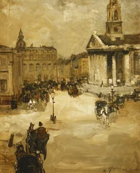 St. Martins dans le champ depuis Trafalgar Square