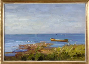 A.Koester, Lac avec petit bateau