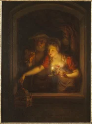 Une femme avec une bougie allumée, 1818