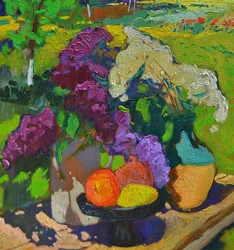 Lilas et fruits baignés de soleil