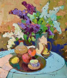 Nature morte aux lilas éclatants